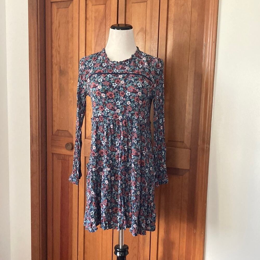 Knox Rose Mauve & Blue Floral Dress, Size XS